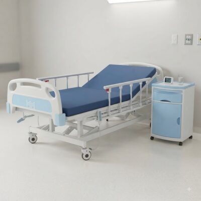 Catre Cama Clínica Eléctrico 5 Posiciones + Colchón DMORE + Velador Clínico
