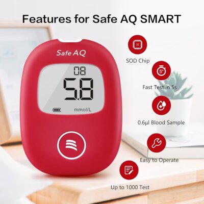 Glucómetro SINOCARE Safe AQ (Rojo)